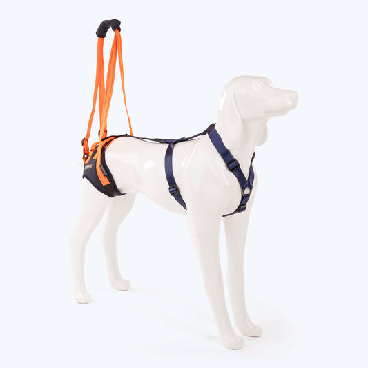 HUFT Trooper Hind Leg Support Lift Harness For Dogs - Navy Blue - Set Of 2 - Heads Up For Tails