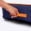 HUFT Woofie Classic Lounger Bed For Dog - Blue & Orange - Heads Up For Tails