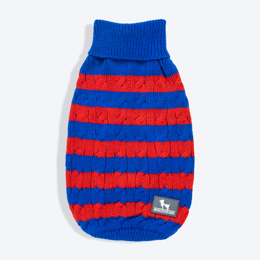 HUFT Snug Stripes Sweater For Cat - Blue & Red_01