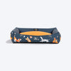HUFT Personalised Dog In Bloom Lounger Bed For Dog - Navy Blue - Heads Up For Tails