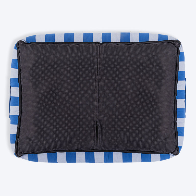 HUFT Stripe Siesta Lounger Dog Bed - Blue & White - Heads Up For Tails