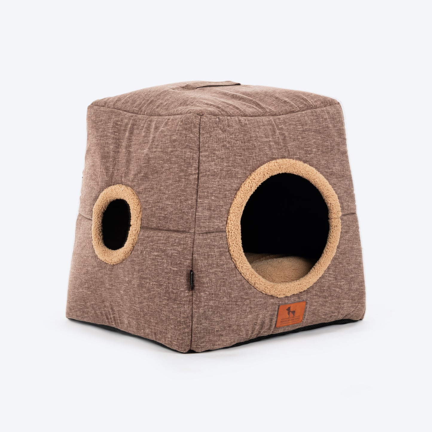 HUFT Furbulous Tent Bed For Cat - Brown & Beige