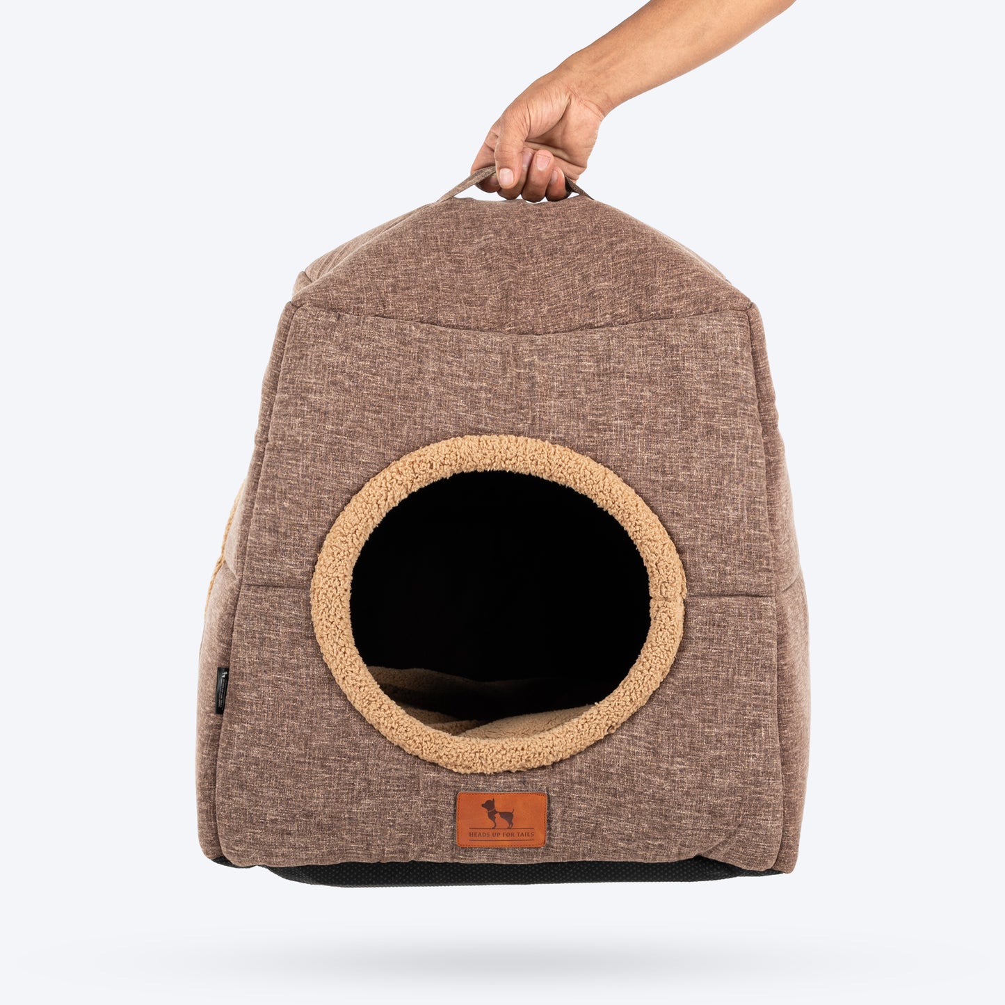 HUFT Furbulous Tent Bed For Cat - Brown & Beige