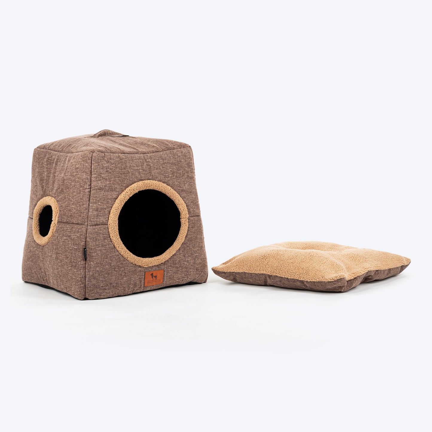 HUFT Furbulous Tent Bed For Cat - Brown & Beige