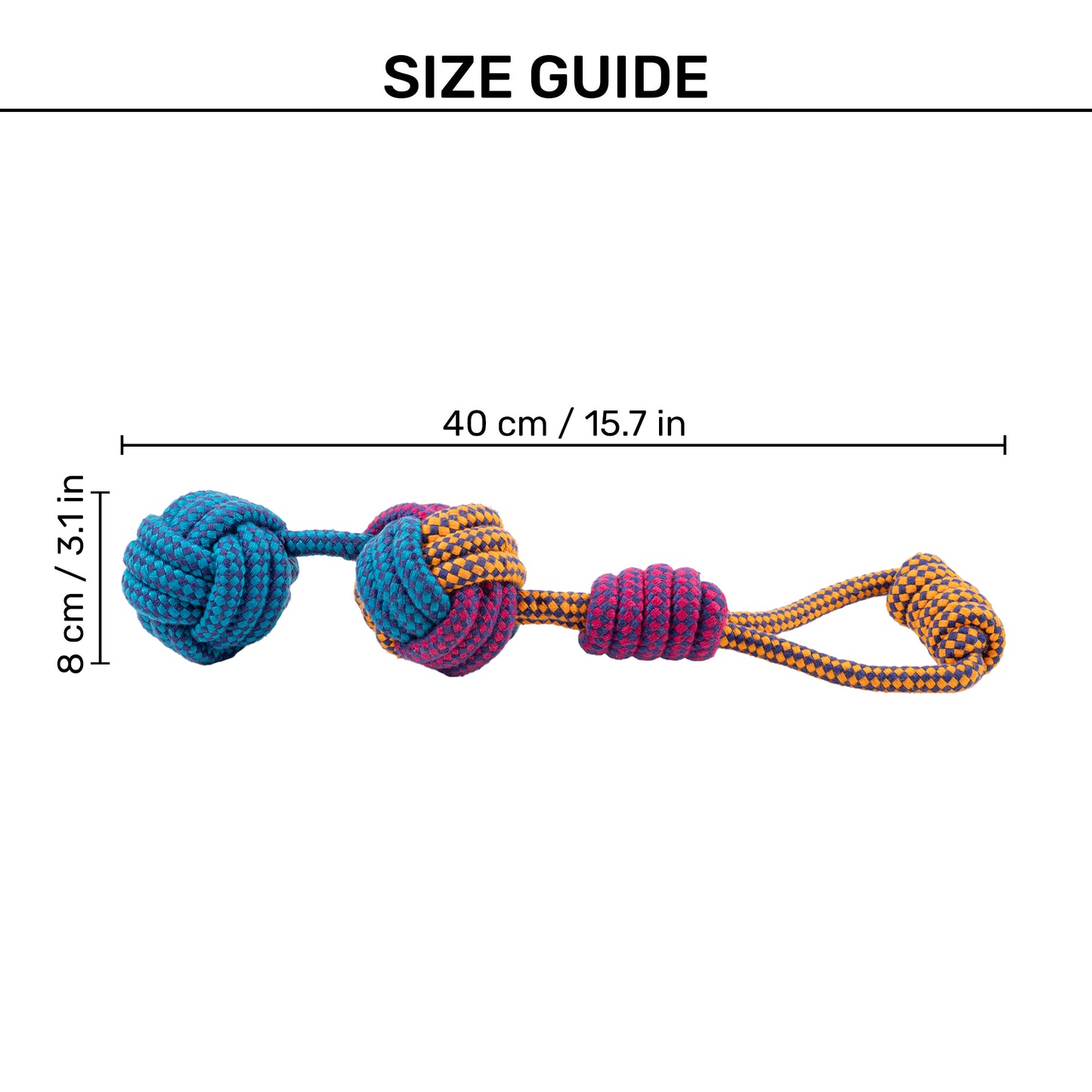Dash Dog Double Up Tug Rope Toy For Dog - Multicolour_07