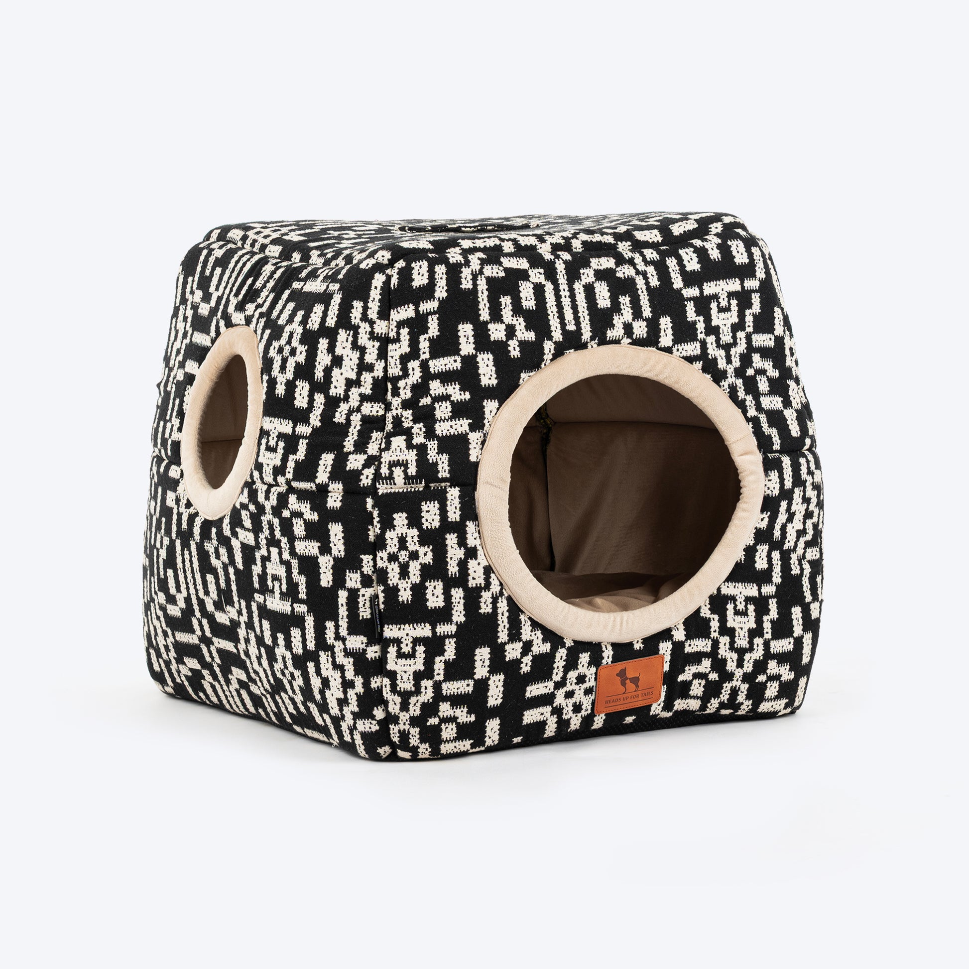 HUFT Furbulous Tent Bed For Cat - Black & White - Heads Up For Tails
