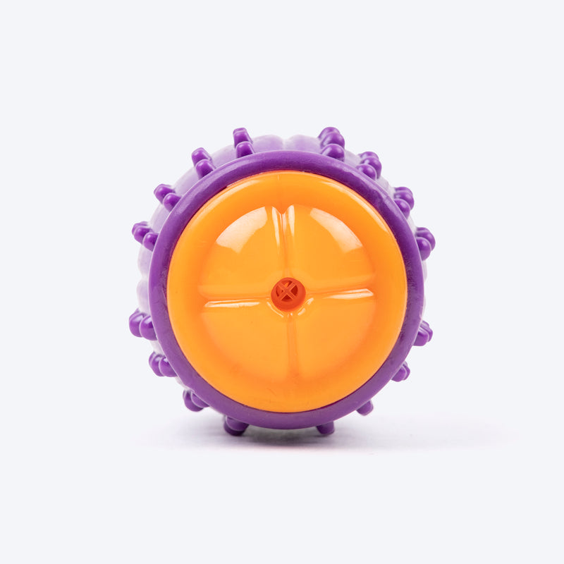Dash Dog Spikey Sprinter Chew Toy For Dog - Purple & Orange - Heads Up For Tails