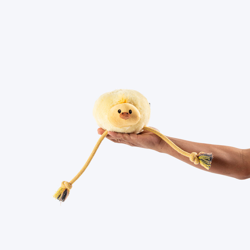 HUFT Peck & Pull Plush Toy For Dog - Yellow