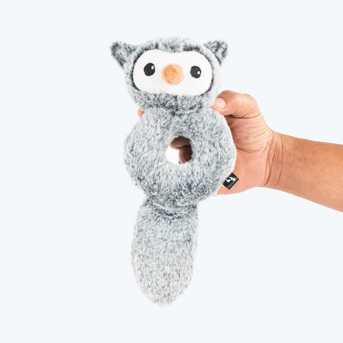 HUFT Hoot Loop Plush Toy For Dog - Grey