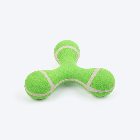 HUFT Tennis Triangle Frisbee Squeaky Chew Toy For Dog - Green