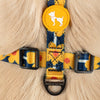 HUFT Daisy Stripes Adjustable Harness For Dog - Blue & Yellow - Heads Up For Tails