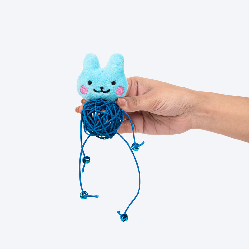 HUFT Furry Frenzy Interactive Toy For Cat - Blue - Set Of 3 - Heads Up For Tails