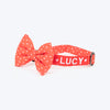 HUFT Personalised Sweethearts Collar With Bow Tie For Dog - Red