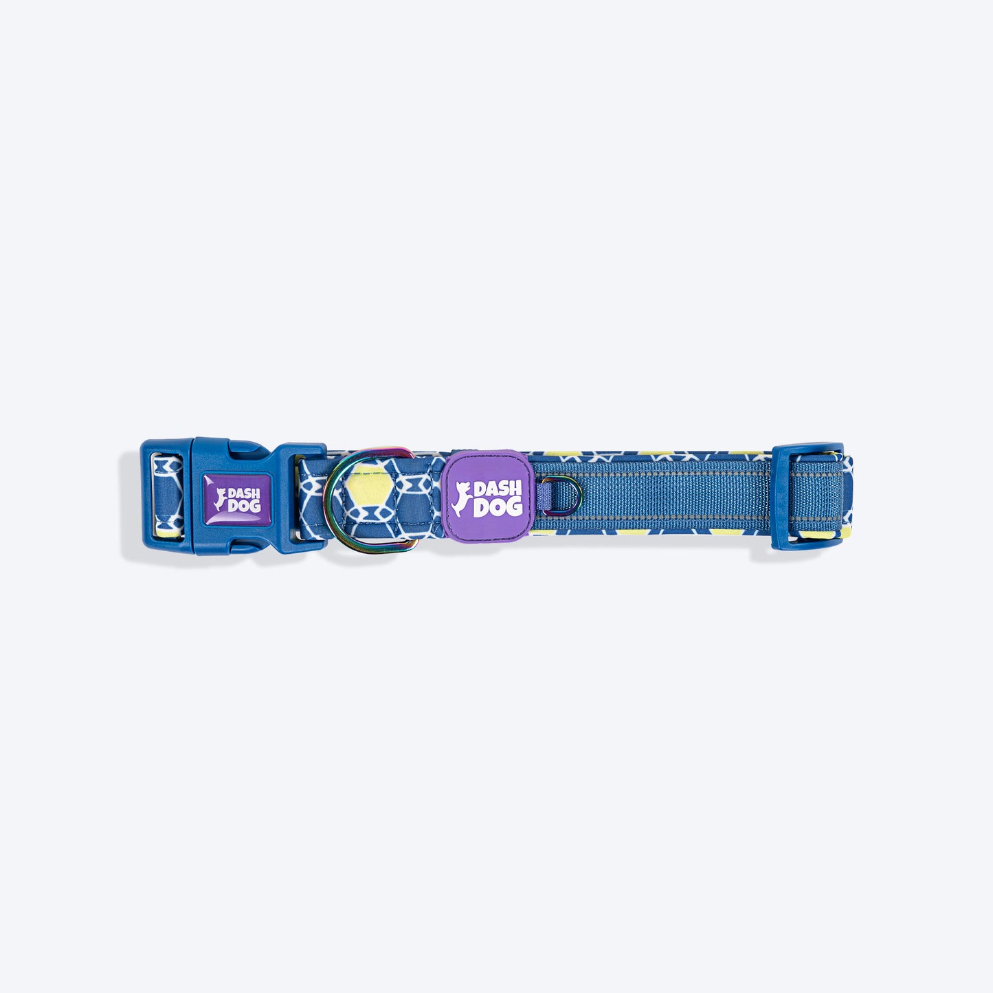 Dash Dog Wildcrest Padded Collar For Dog - Blue & Neon Green