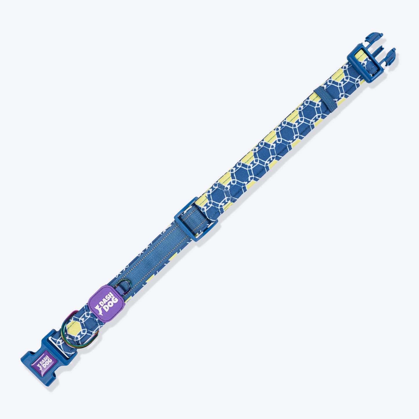 Dash Dog Wildcrest Padded Collar For Dog - Blue & Neon Green