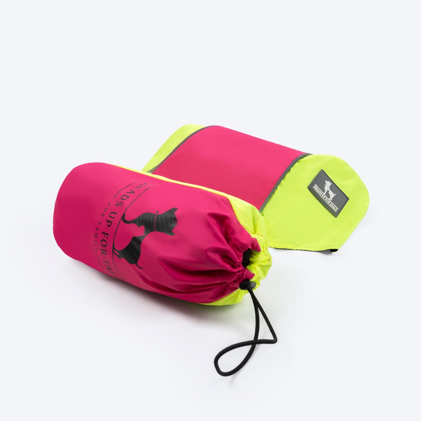 HUFT Neon Shower Dog Raincoat - Neon Green & Pink - Heads Up For Tails