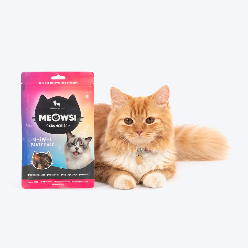 Meowsi Crunchies 4-in-1 Party Pack - Assorted Cat Treats - 35 g