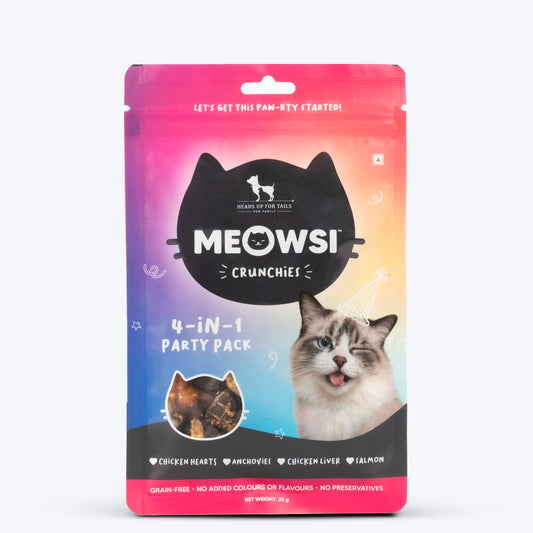 Meowsi Crunchies 4-in-1 Party Pack - Assorted Cat Treats - 35 g