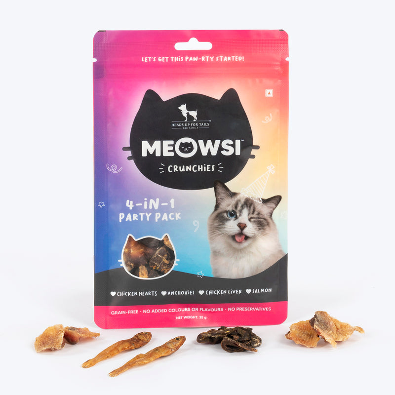 Meowsi Crunchies 4-in-1 Party Pack - Assorted Cat Treats - 35 g