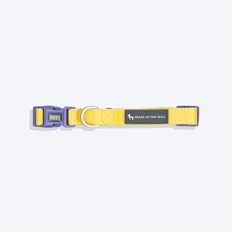 HUFT Dichromatic Collar For Dog - Yellow & Purple - Heads Up For Tails