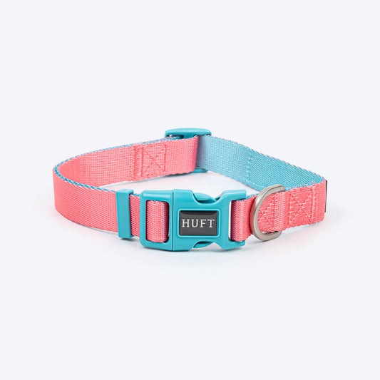 HUFT Dichromatic Collar For Dog - Pink & Turquoise