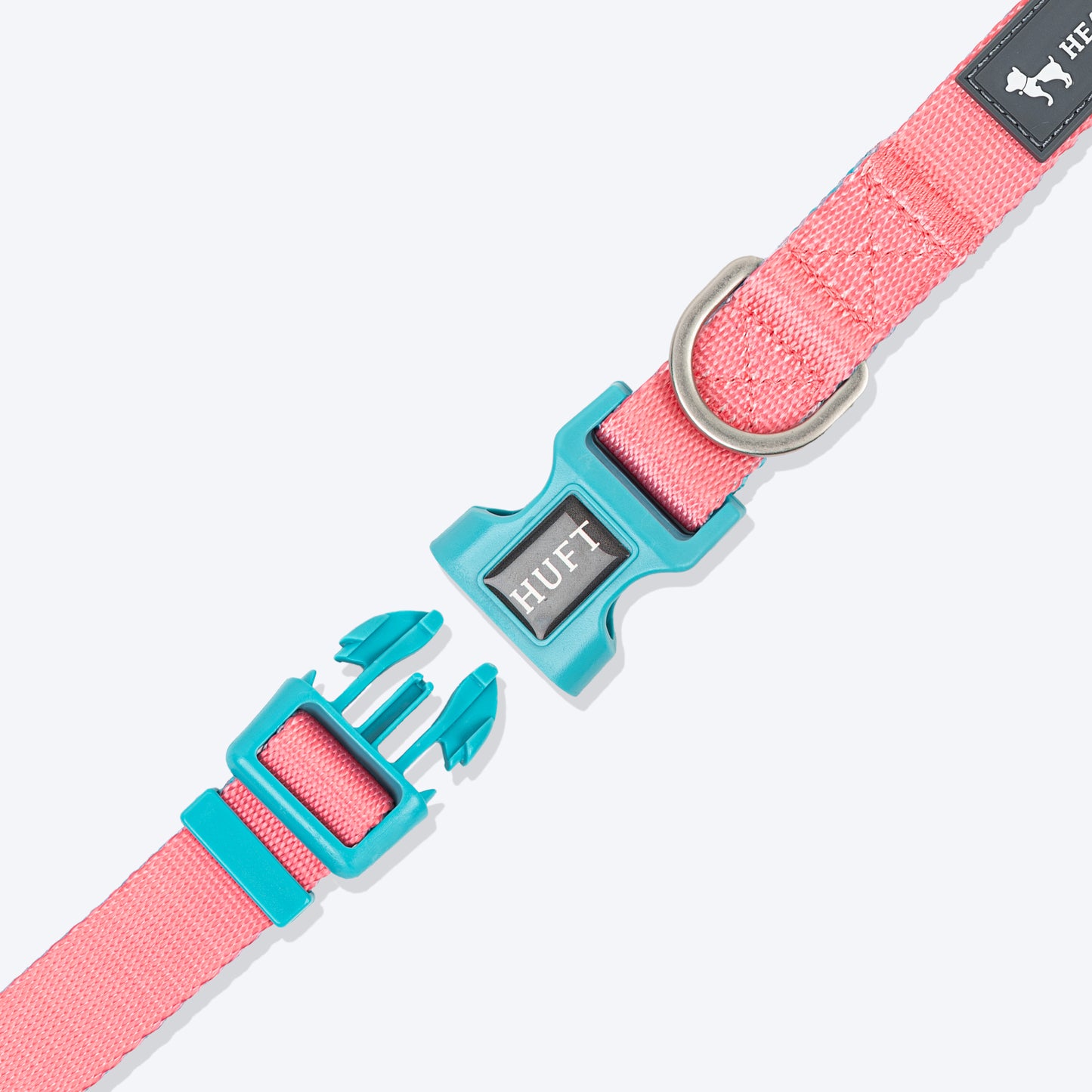 HUFT Dichromatic Collar For Dog - Pink & Turquoise