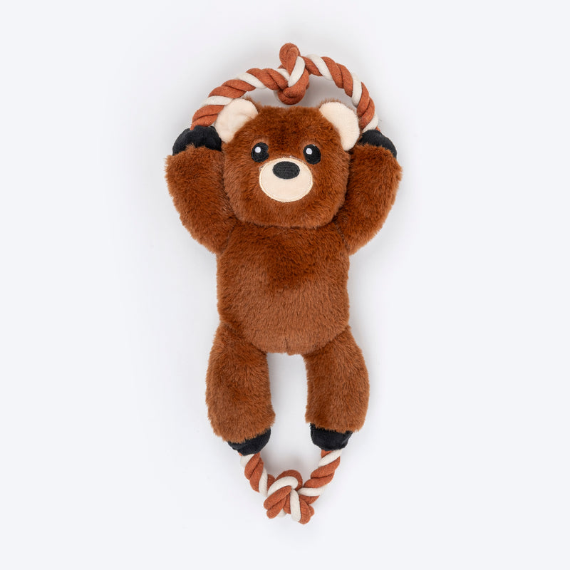 Dash Dog Tug-a-Bear Squeaky Plush Toy For Dog - Brown - Heads Up For Tails