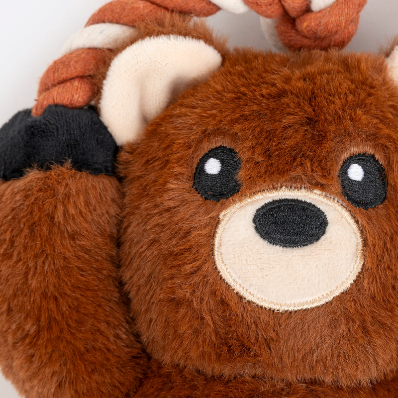 Dash Dog Tug-a-Bear Squeaky Plush Toy For Dog - Brown - Heads Up For Tails