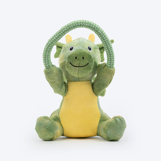 Dash Dog Dino Squeaky-Saurus Plush Toy For Dog - Green - Heads Up For Tails