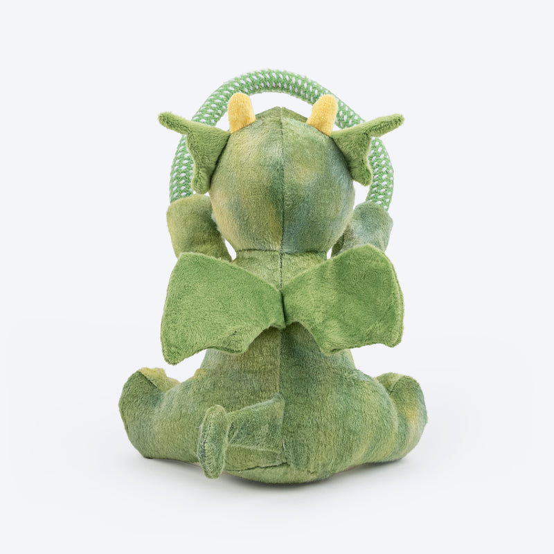 Dash Dog Dino Squeaky-Saurus Plush Toy For Dog - Green - Heads Up For Tails