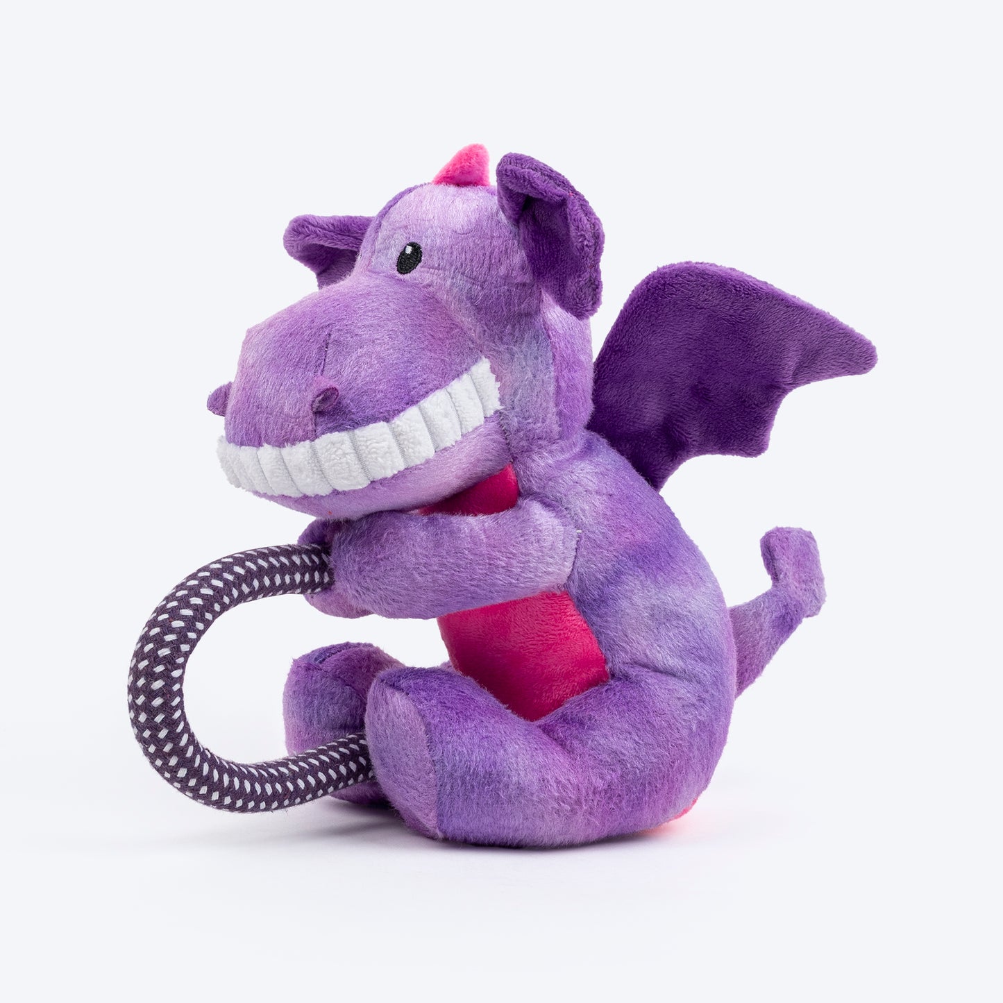 Dash Dog Cheeky Dinosaurus Squeaky Plush Toy For Dog - Purple - Heads Up For Tails