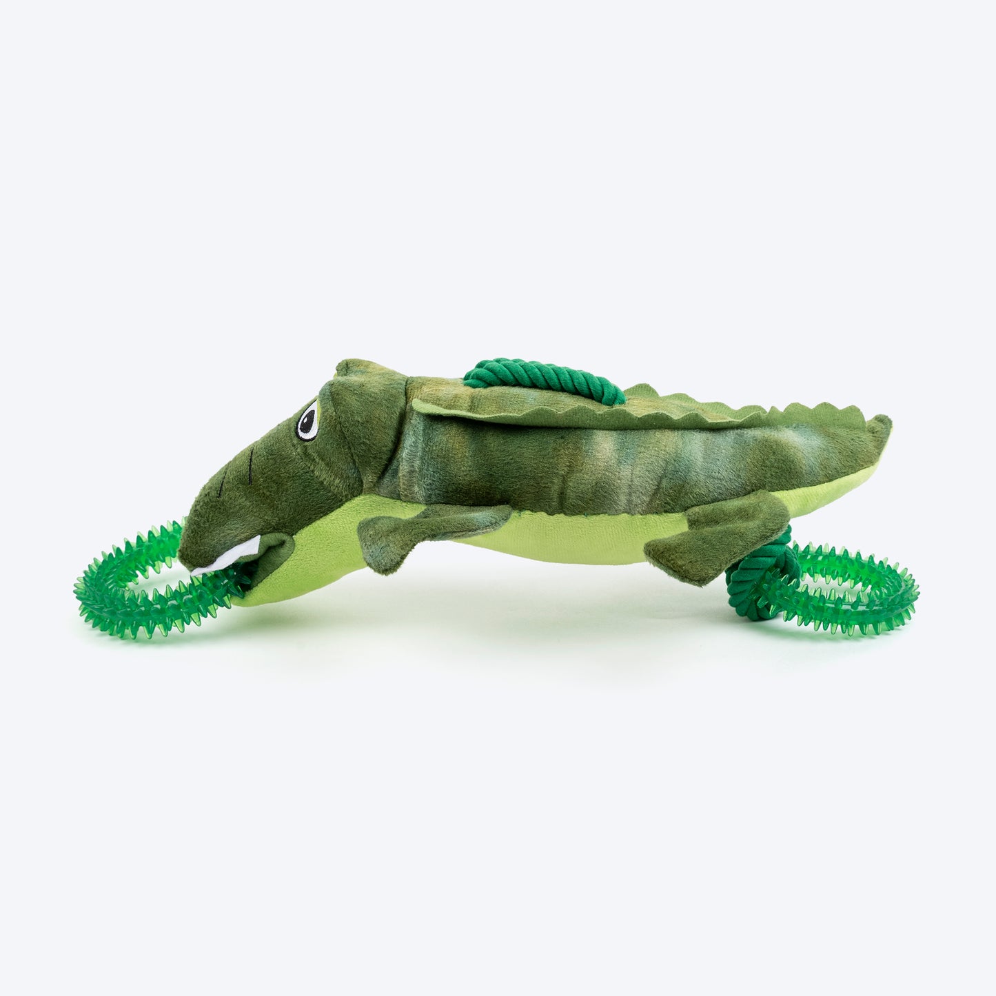 Dash Dog Crinkle Croc Squeaky Plush Toy For Dog - Green - Heads Up For Tails