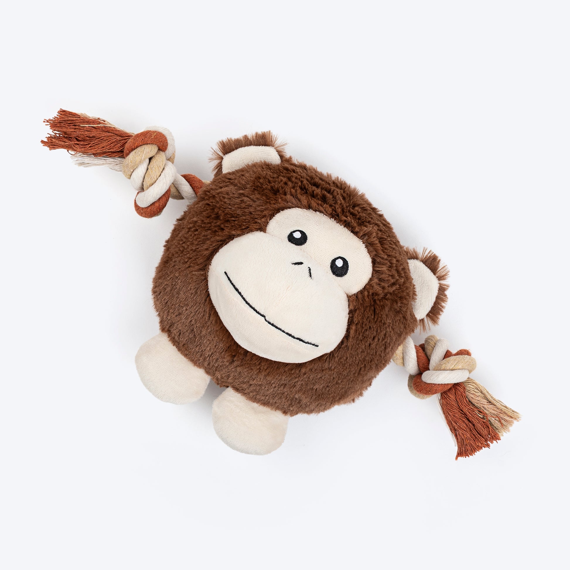 Dash Dog Cheeky Chimp Squeaky Plush Toy For Dog - Brown - Heads Up For Tails