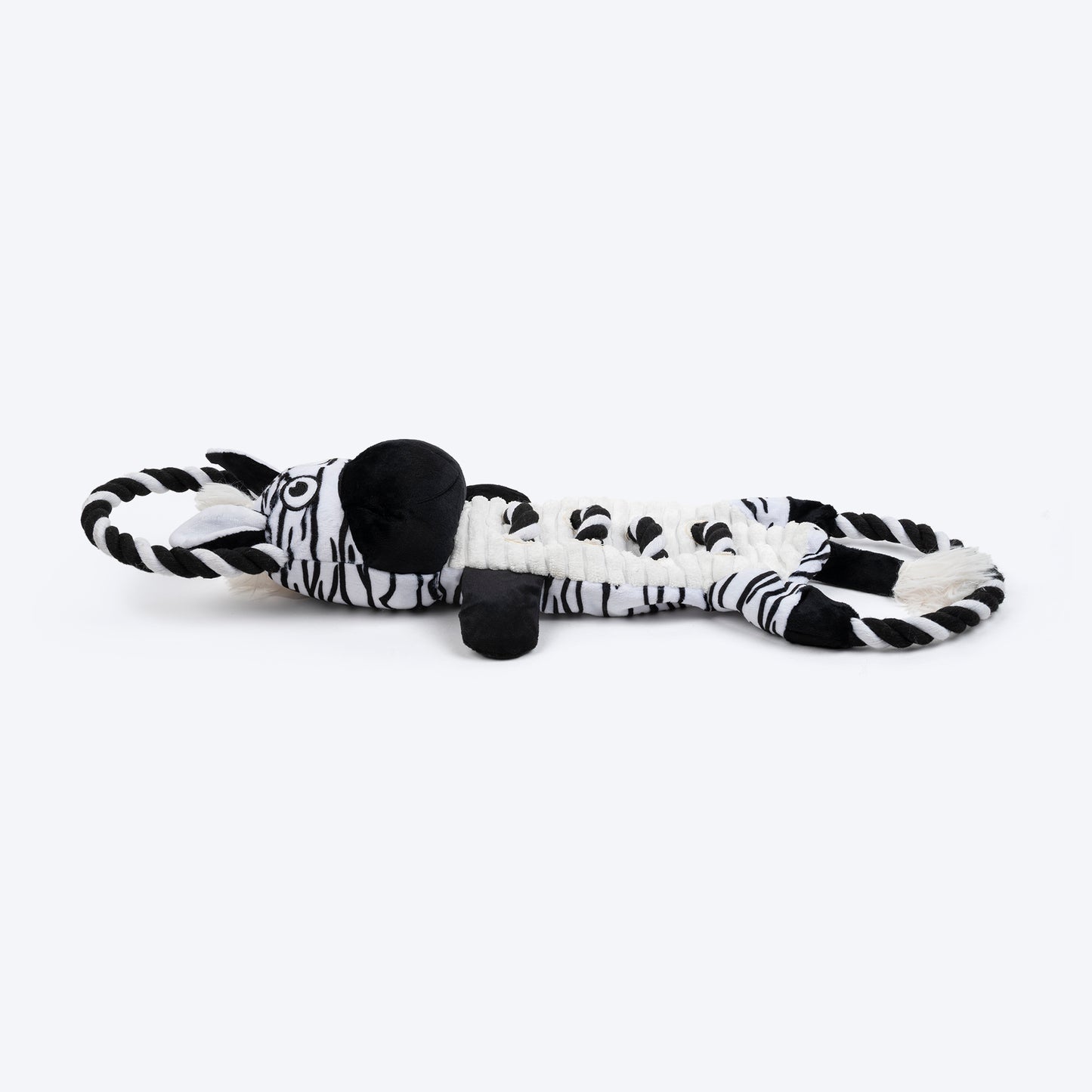 Dash Dog Zippy The Zebra Squeaky Plush Toy For Dog - Black & White - Heads Up For Tails