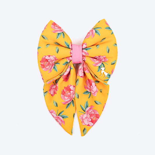 HUFT Blush Bloom Lady Bow Tie For Dog - Yellow - Heads Up For Tails
