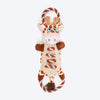 Dash Dog Stripy Giraffe Squeaky Plush Toy For Dog - Brown & Beige - Heads Up For Tails
