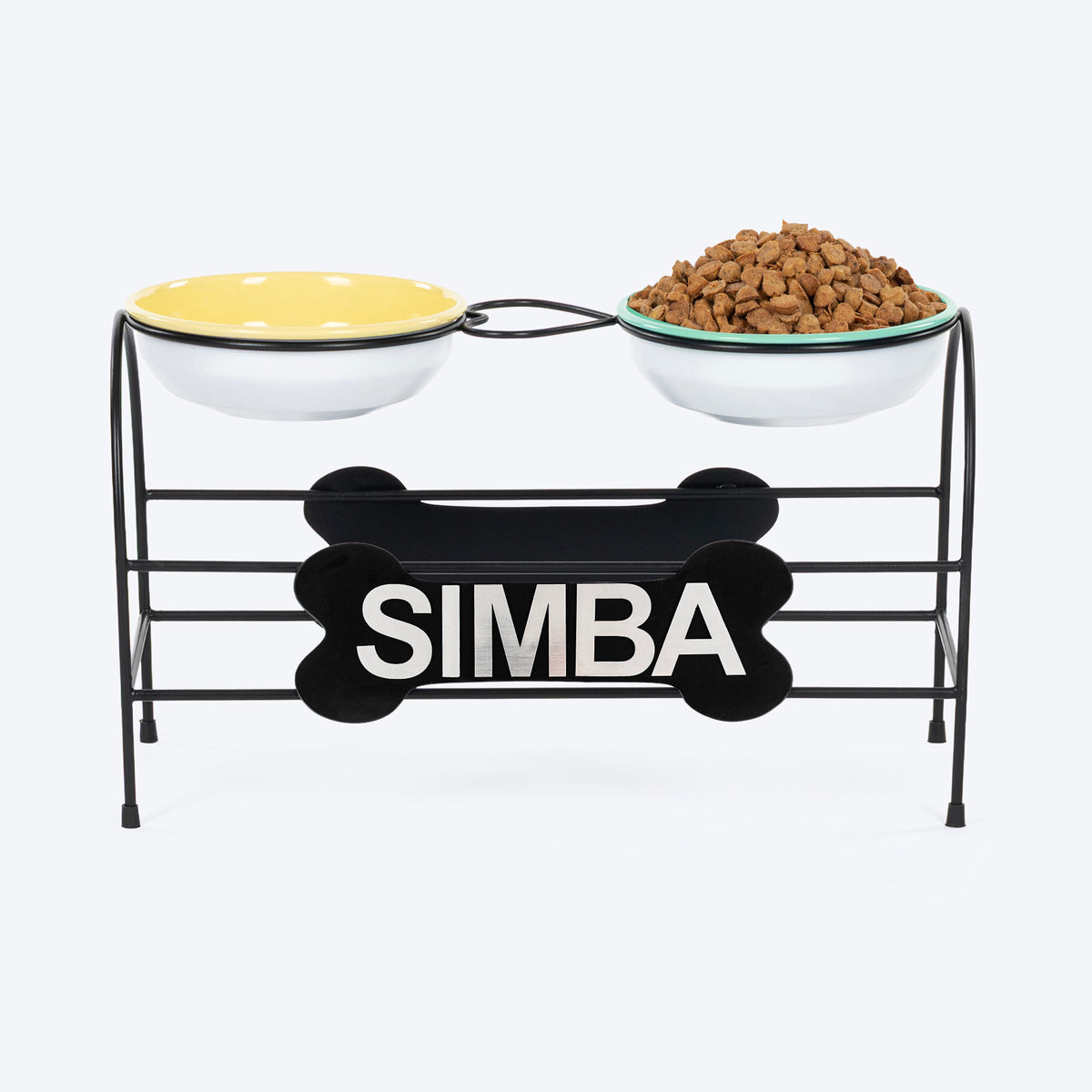 HUFT Personalised Pawlicious Double Diner For Dog - Multicolor - Heads Up For Tails
