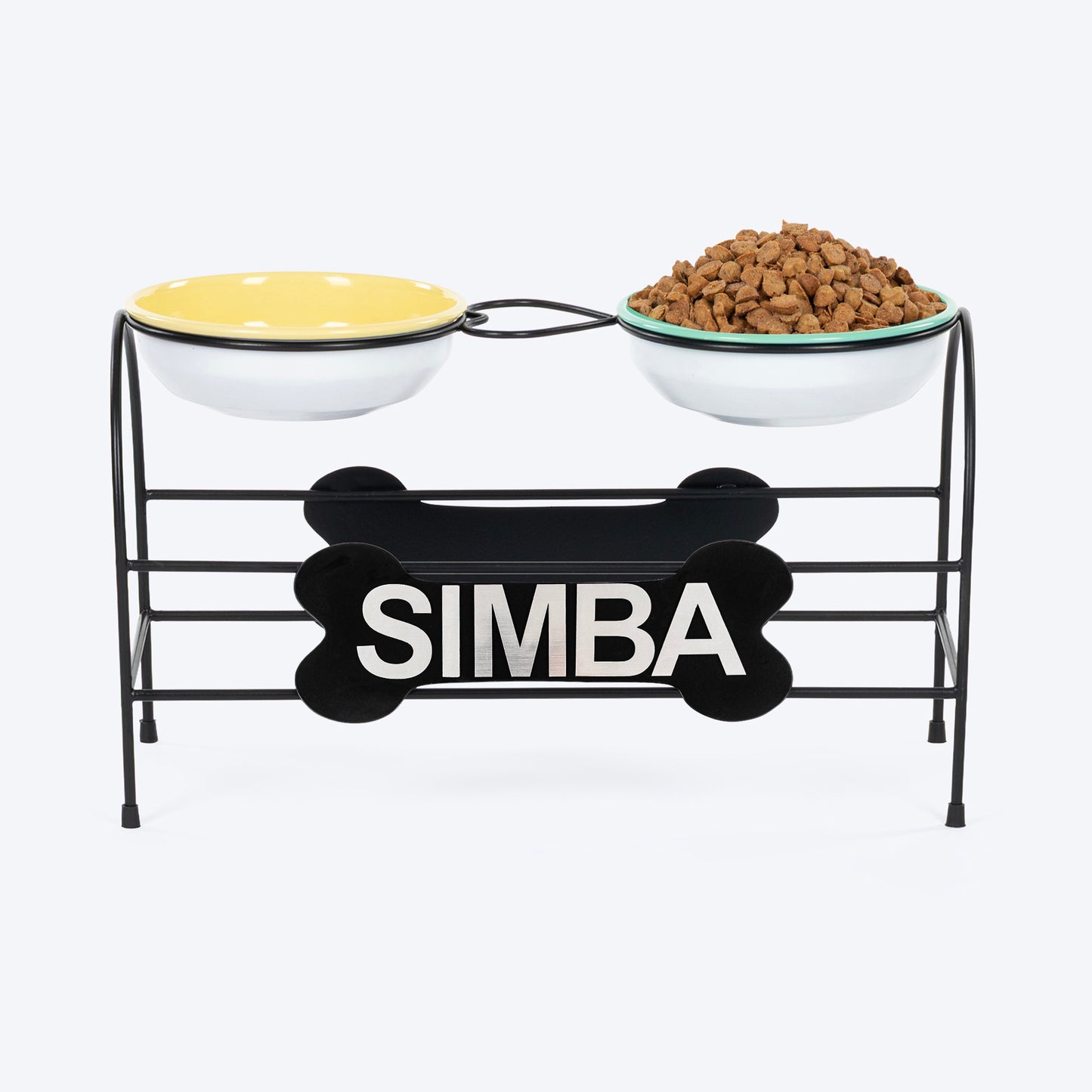 HUFT Personalised Pawlicious Double Diner For Dog - Multicolor - Heads Up For Tails
