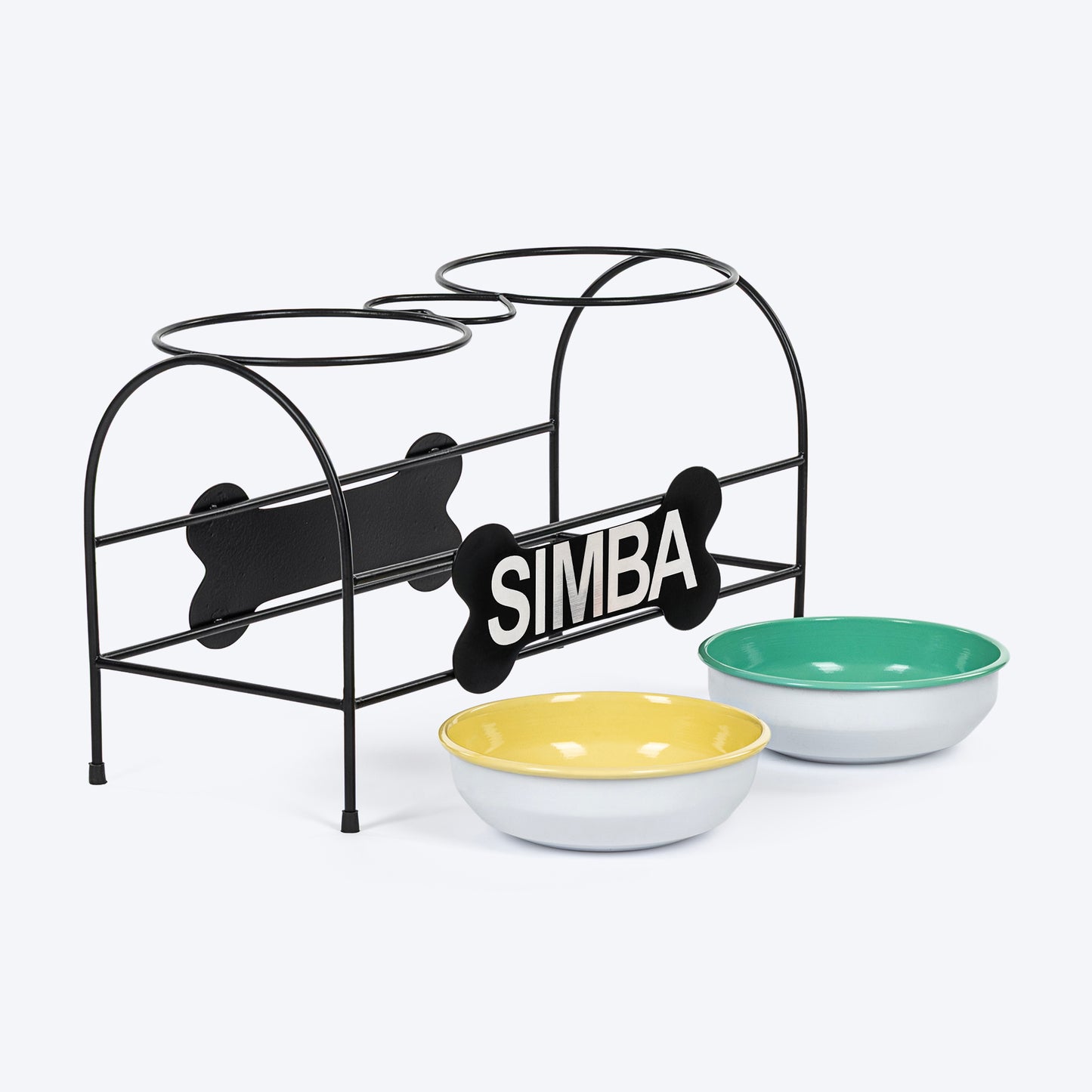 HUFT Personalised Pawlicious Double Diner For Dog - Multicolor - Heads Up For Tails