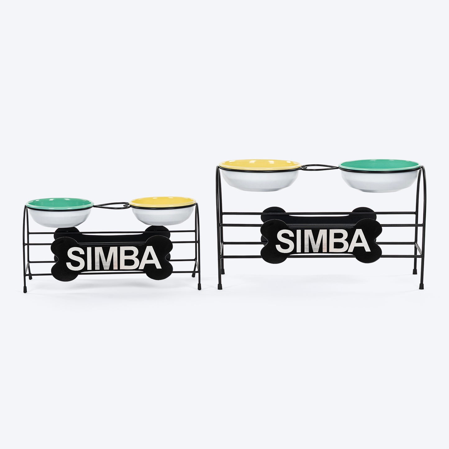 HUFT Personalised Pawlicious Double Diner For Dog - Multicolor - Heads Up For Tails