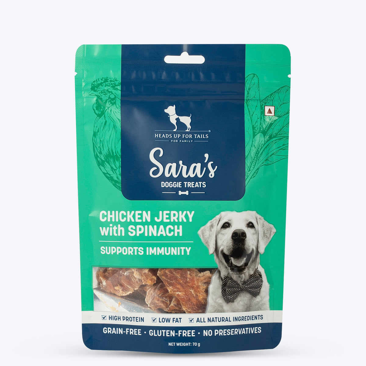 Sara's Chicken Jerky with Spinach - 70 g