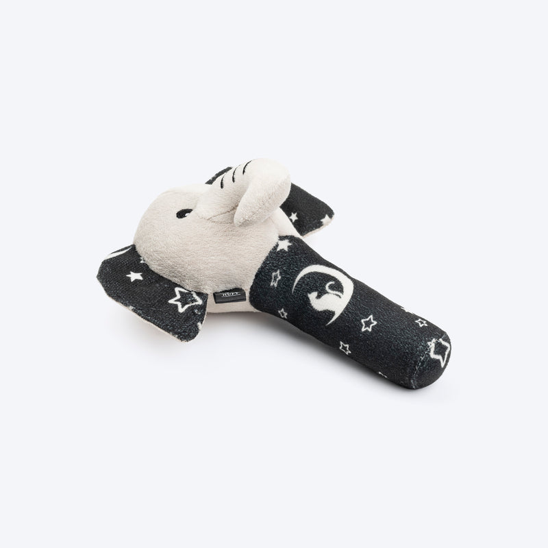 HUFT Crinkly Elly Squeaky Plush Toy For Small Dog - Black - Heads Up For Tails