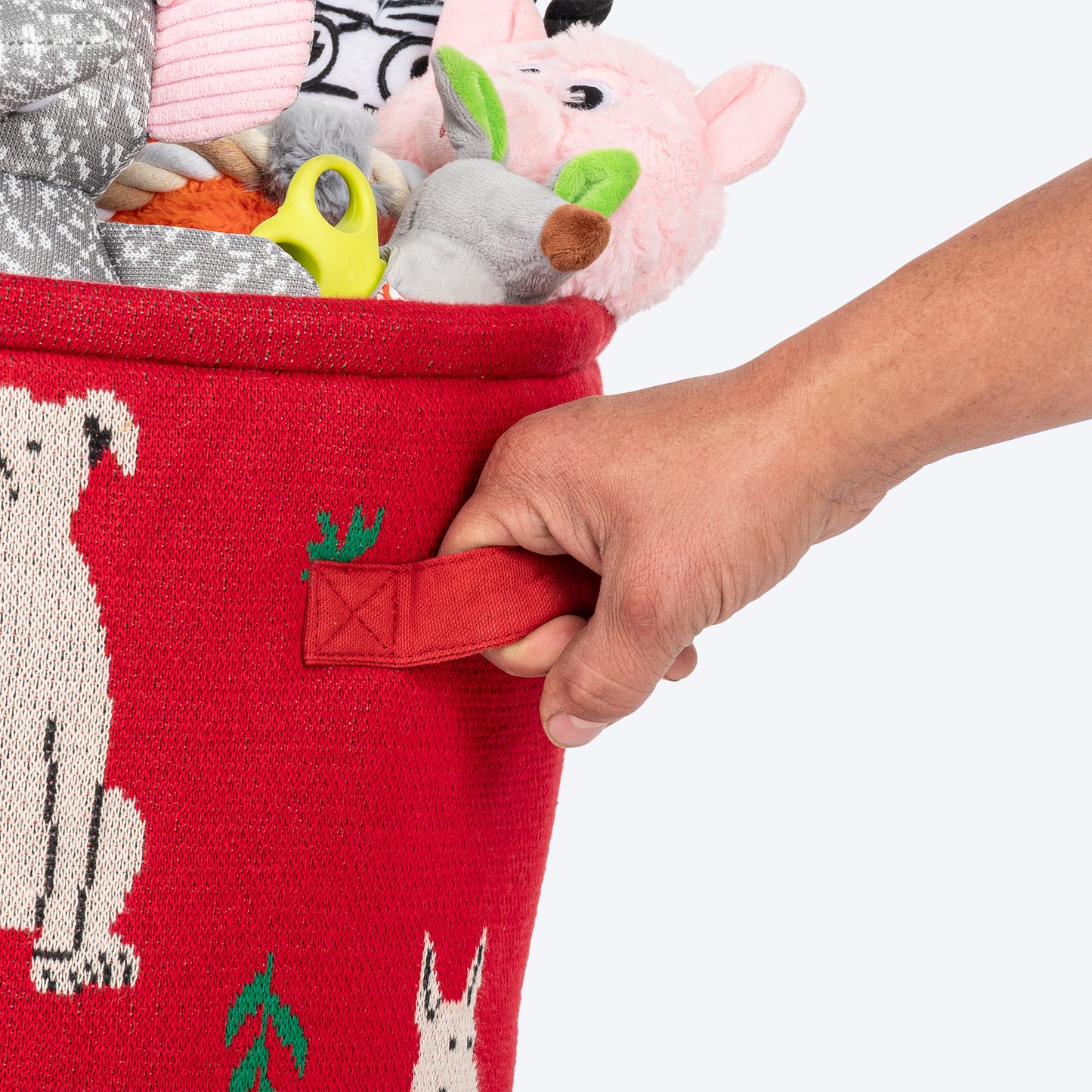 HUFT Doodle Buddy Toy Basket For Dog & Cat - Multicolor - Heads Up For Tails