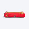 HUFT Bear Hug Classic Lounger Bed For Dog - Red & Brown