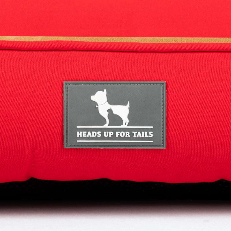 HUFT Bear Hug Classic Lounger Bed For Dog - Red & Brown