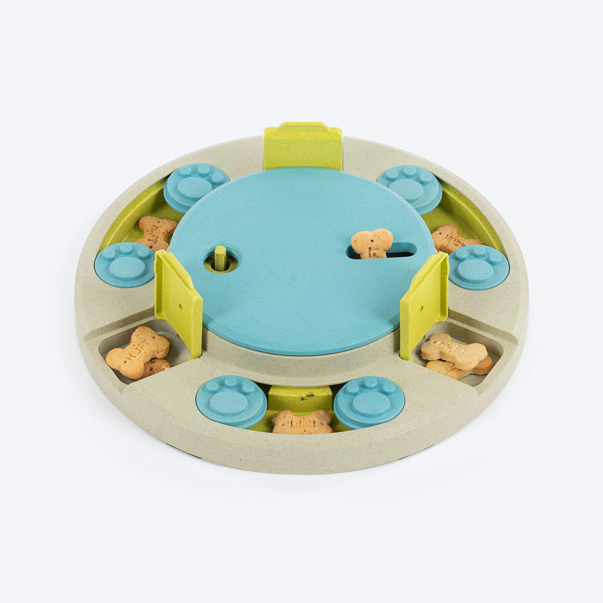 HUFT Puzzle Pop Interactive Toy For Dog - Blue & Green - Heads Up For Tails