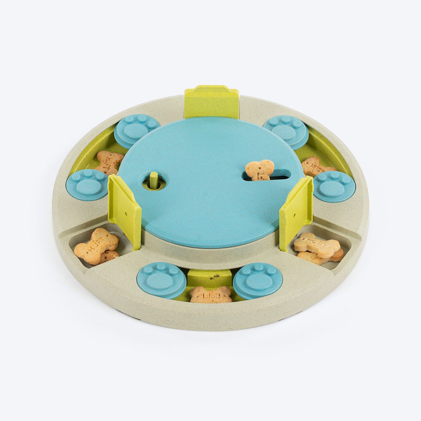 HUFT Puzzle Pop Interactive Toy For Dog - Blue & Green - Heads Up For Tails