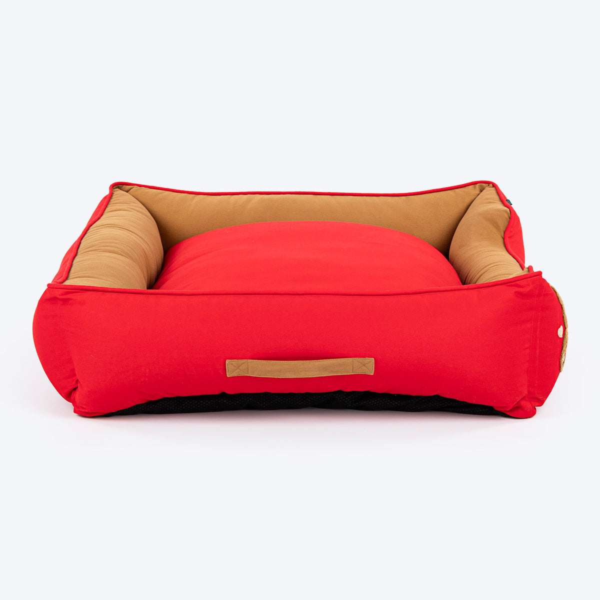HUFT Bear Hug Classic Lounger Bed For Dog - Red & Brown