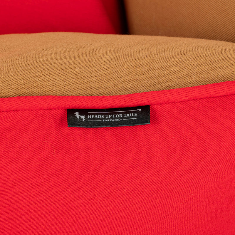 HUFT Bear Hug Classic Lounger Bed For Dog - Red & Brown