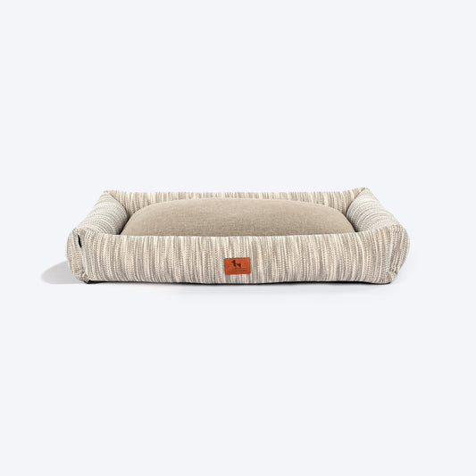 HUFT Pebble Weave Lounger Bed For Dog - Grey